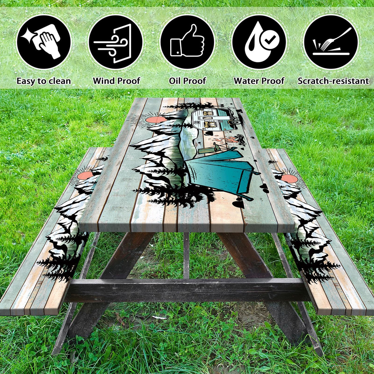 Butaluk bench covers 72x12 keep benches clean and coordinated for outdoor meals