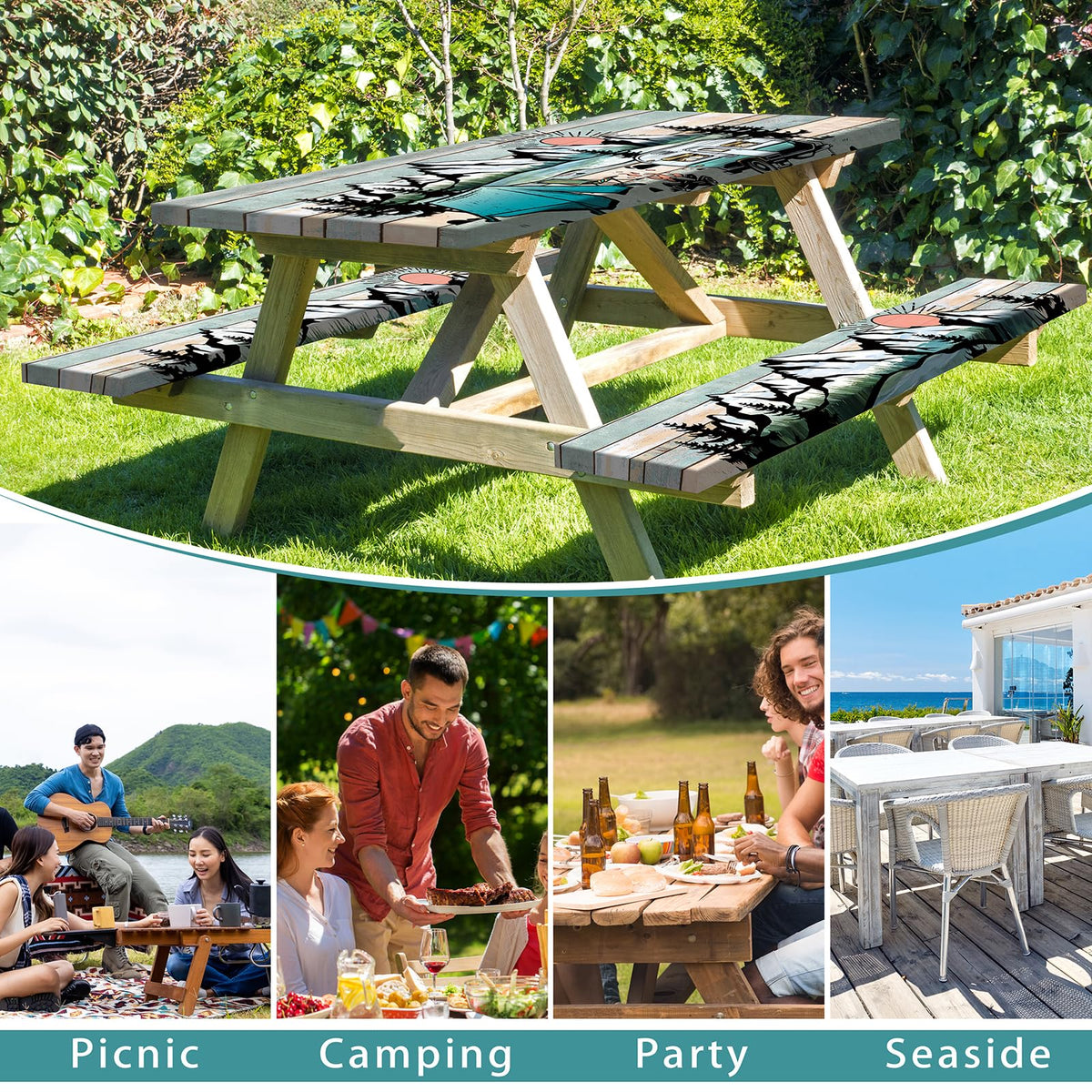 Butaluk wood texture table cloth suits picnics and family gatherings