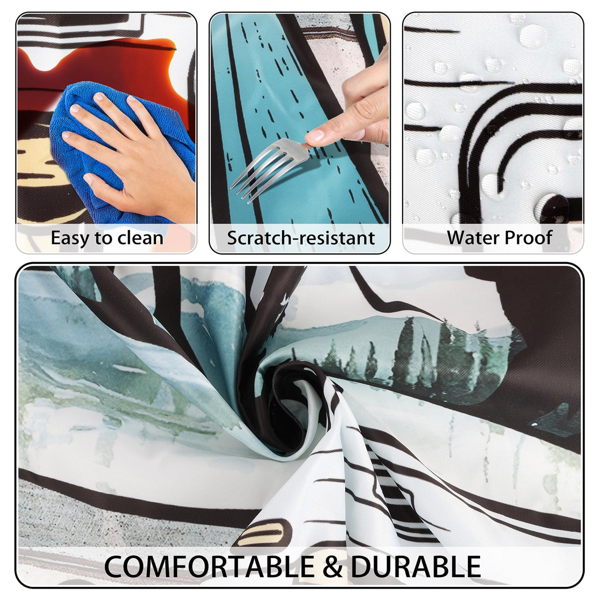 Butaluk waterproof fabric resists rain and sun to extend table life