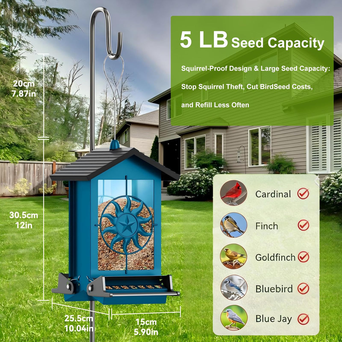 Buteafly All-Metal Weather-Resistant Feeder showcases rust-resistant finish for durable outdoor use.