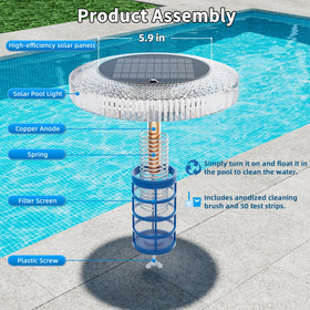 BUTHY RGB LED lighting offers dynamic colors for a relaxed pool atmosphere at night.