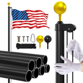 Butizone 25ft flag pole kit withstands harsh weather for durable outdoor display.
