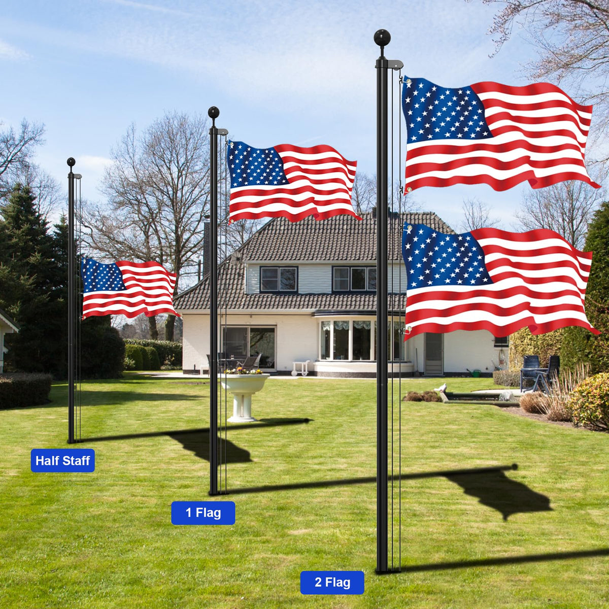 Butizone includes a 3x5 American flag for high visibility.