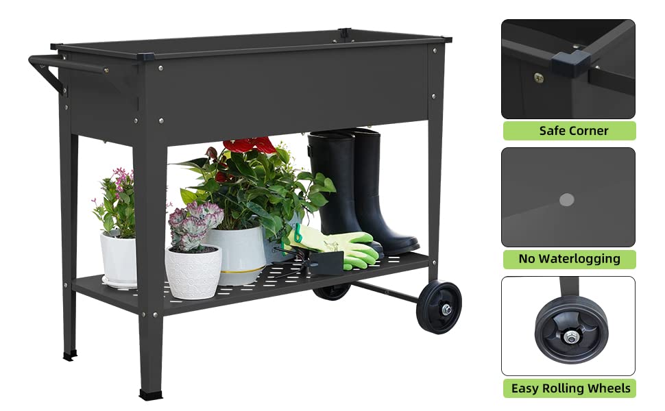 BUTUNITA galvanized steel frame resists rust for durable outdoor use.
