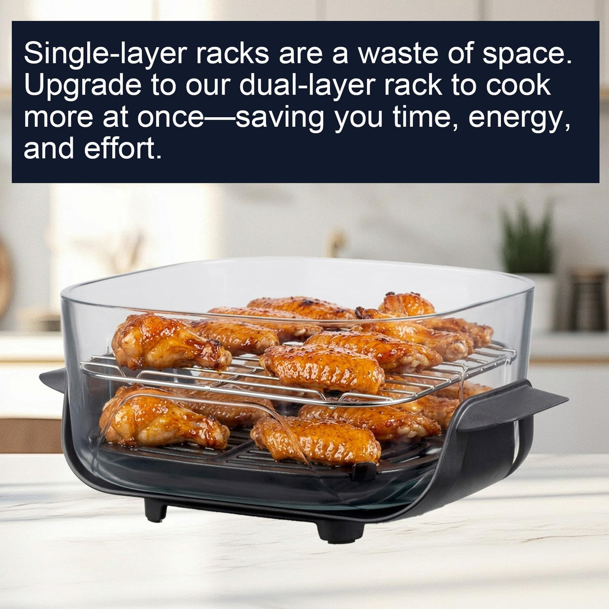 Buwesru Crisper Rack Ninja Crispi-compatible design enhances airflow.