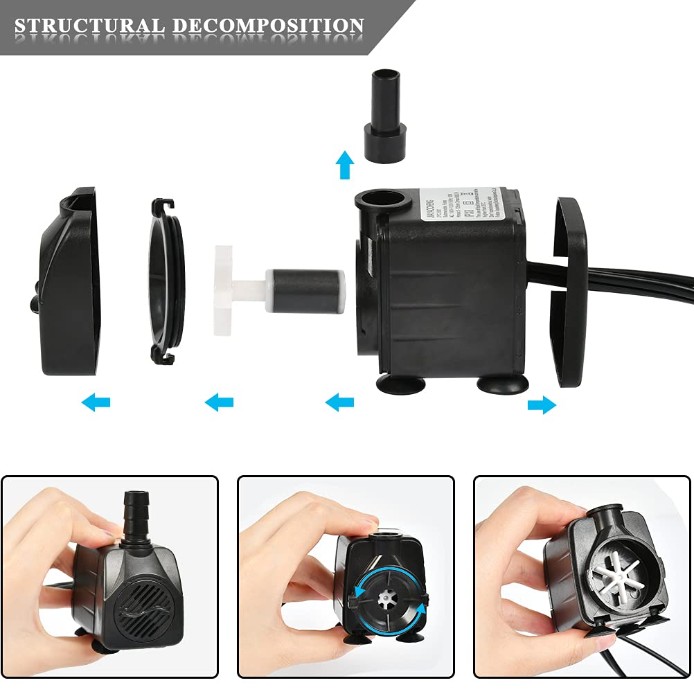 BUYGOO compact aquarium fountain pump quietly circulating water