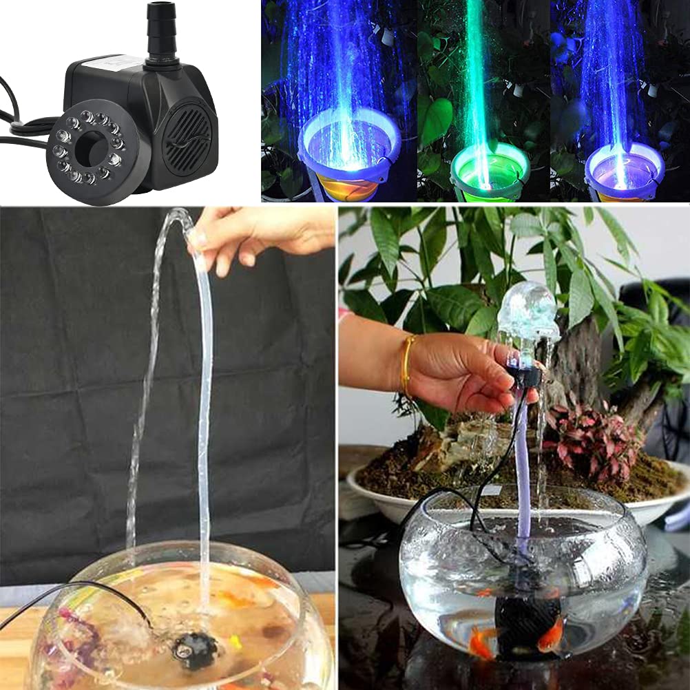 BUYGOO two-nozzle fountain pump offers adjustable water effects