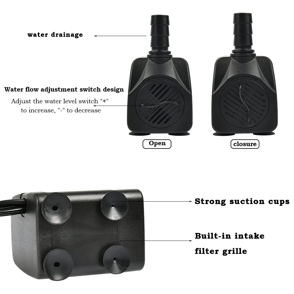 BUYGOO ultra-quiet water pump delivering steady flow for fish tanks