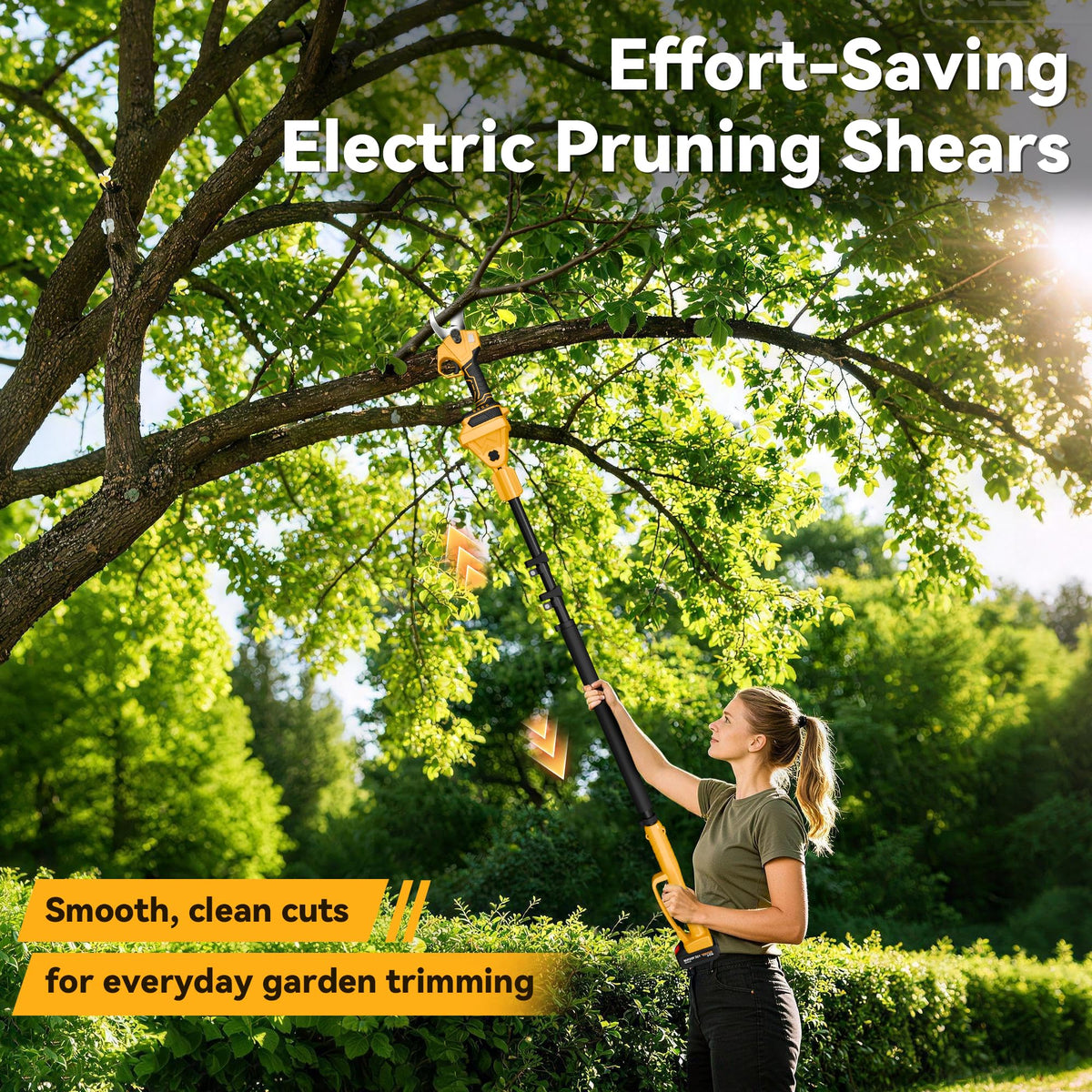BuyJoy dual 21V 4000mAh batteries power longer pruning sessions.