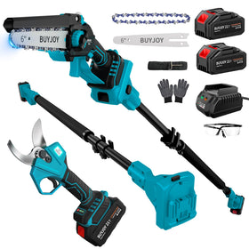 BuyJoy 4-in-1 pole saw and pruner kit for versatile pruning tasks.