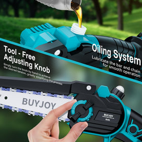 BuyJoy dual 21V 4.0Ah batteries for longer runtime.