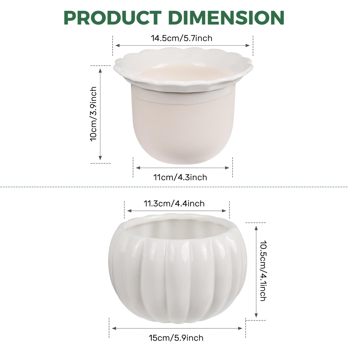 BUYMAX indoor plant pot ideal for African violets and herbs