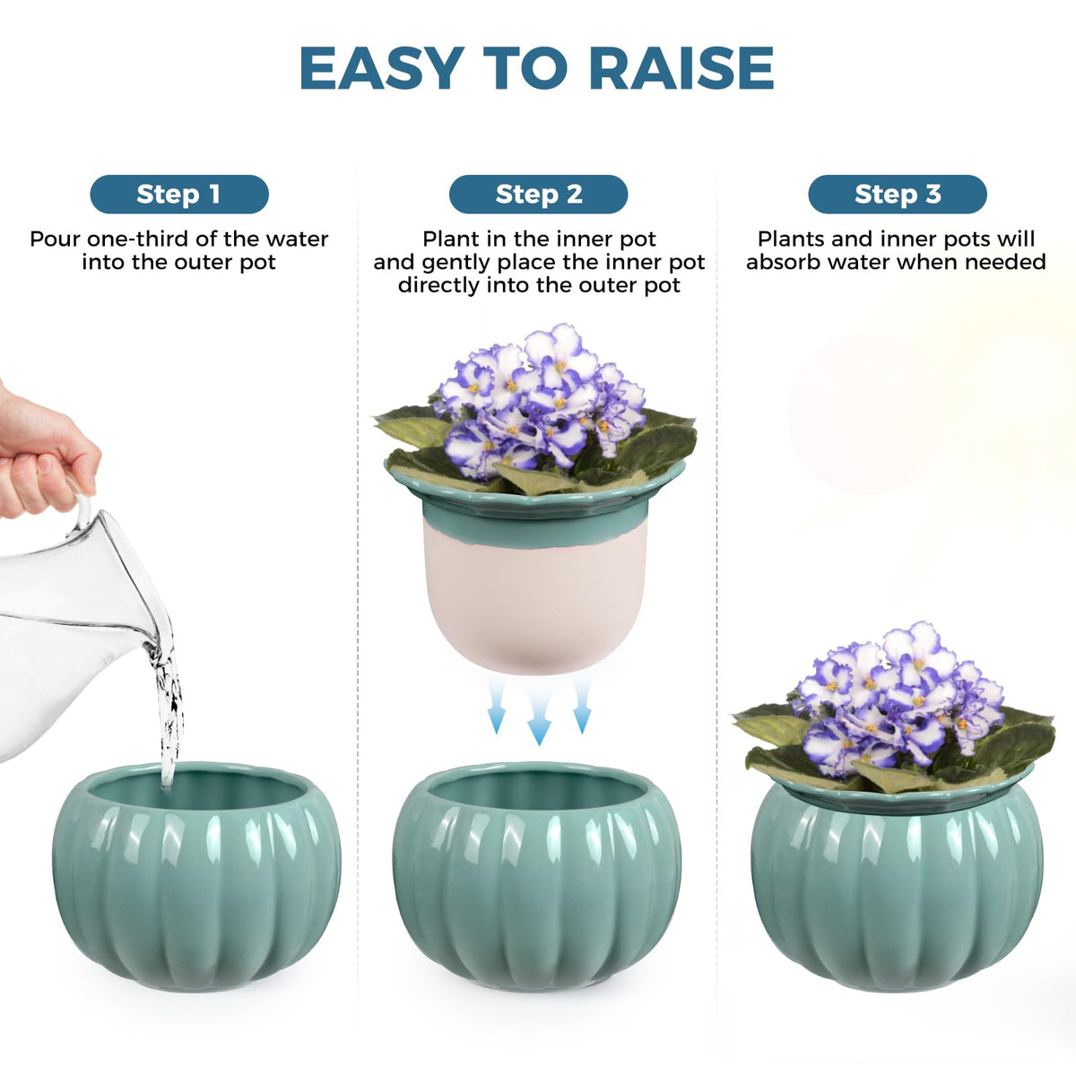 BUYMAX pumpkin-inspired planter adds decorative appeal to any room