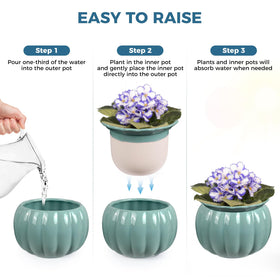 BUYMAX pumpkin-inspired planter adds decorative appeal to any room