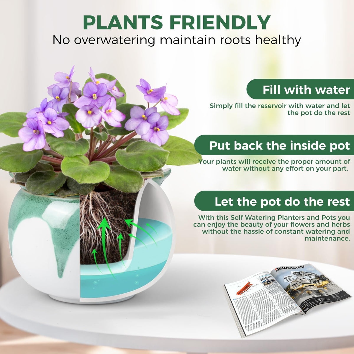 BUYMAX inner pot detail reveals water-absorbing core for reliable hydration.