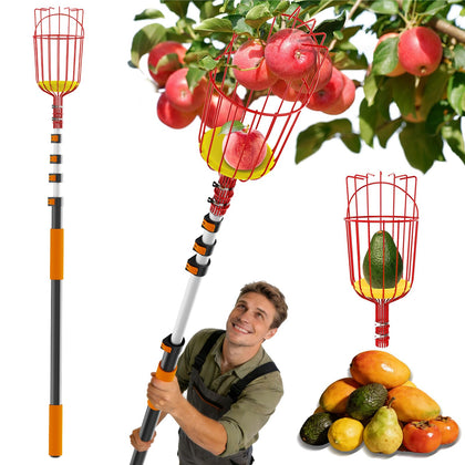 Buyplus 26ft fruit picker pole assembly ready for use.