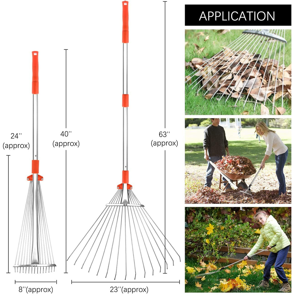 Buyplus folding compact garden rake for simple storage after work