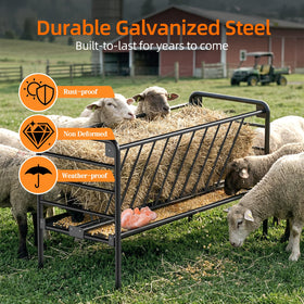 BUYYAH Hay Feeder nylon trough traps grass, reducing waste during feeding.