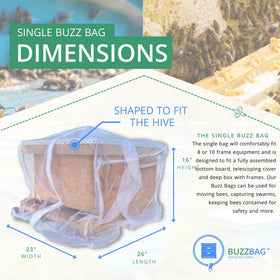 Buzz Bag gusseted design mirrors hive shape for natural fit.
