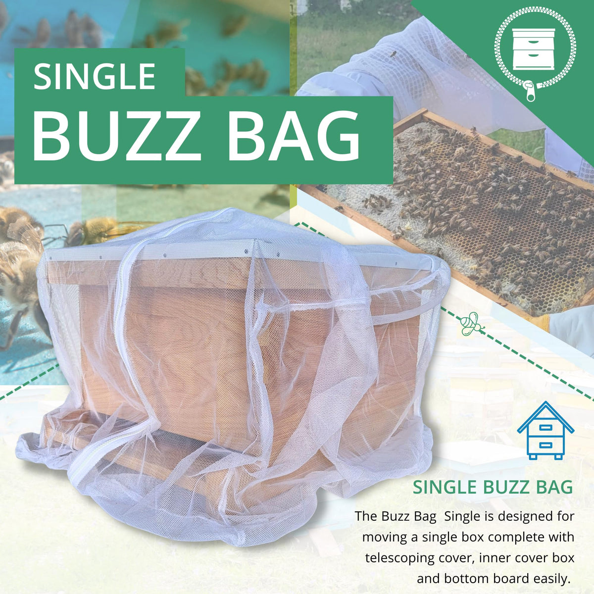 Buzz Bag safety lock stitching reinforces durability for dependable transport.