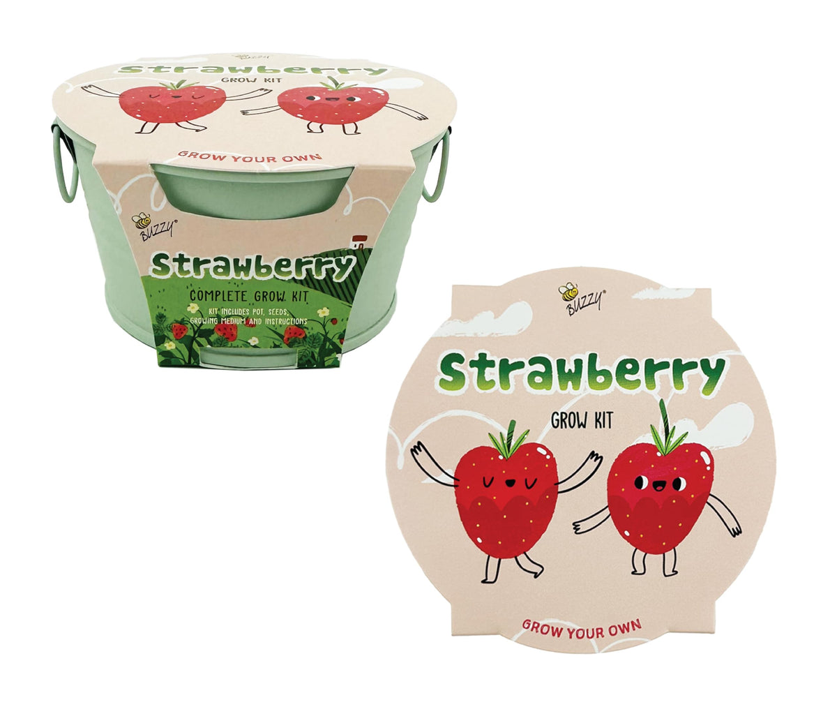 BUZZY alpine strawberry seeds ready to sprout in non-GMO kit.