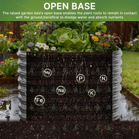 Wavy galvanized steel bed from Bvewg adds outdoor style.