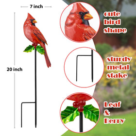 BVLFOOK outdoor metal yard decor cardinals withstand weather beautifully.