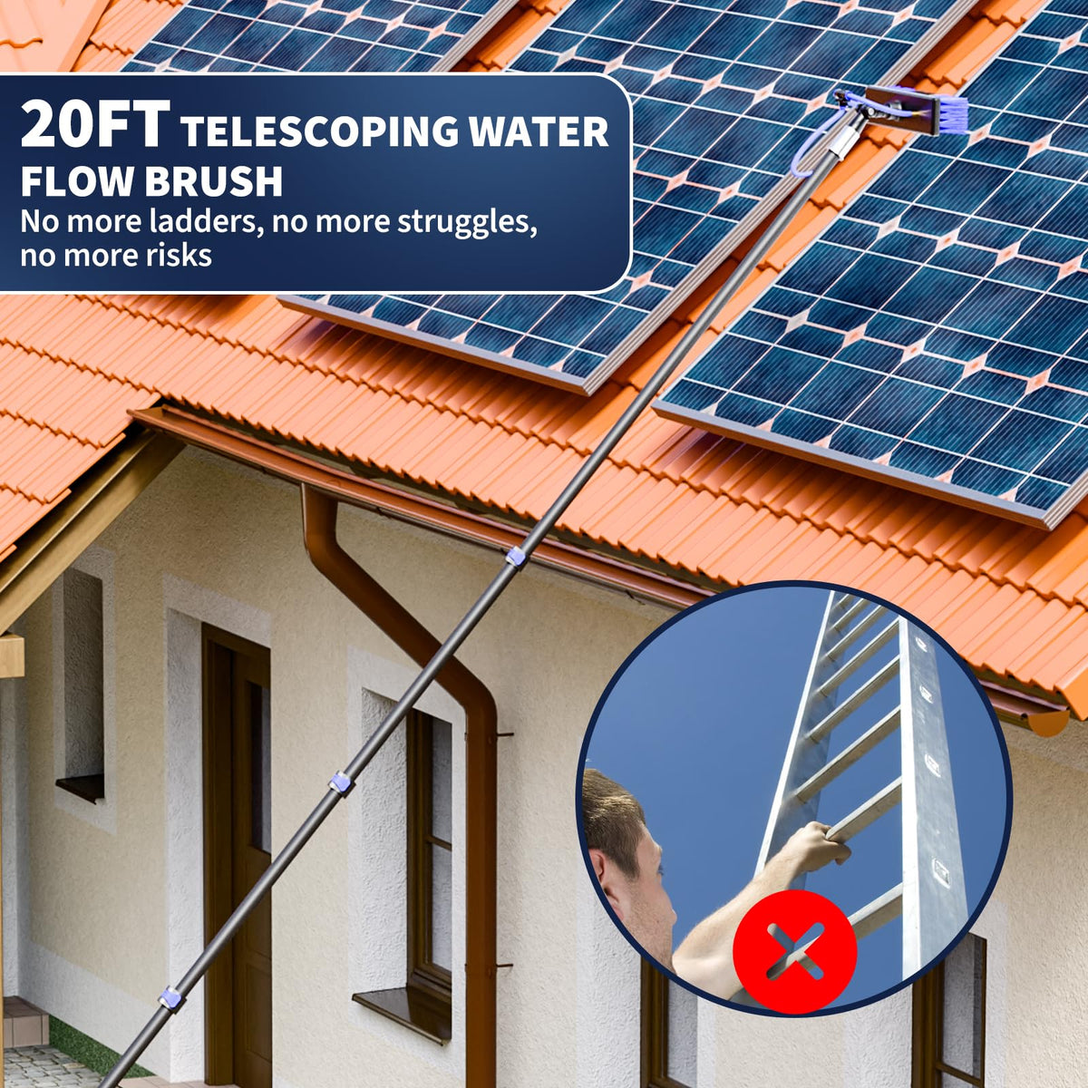 BVOHVN brush head provides multi-angle cleaning for stubborn grime.