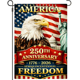 BWFY 250th Anniversary USA Garden Flag with eagle design for outdoor display