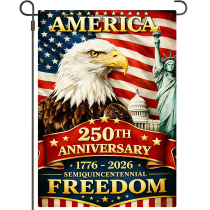 BWFY 250th Anniversary USA Garden Flag with eagle design for outdoor display