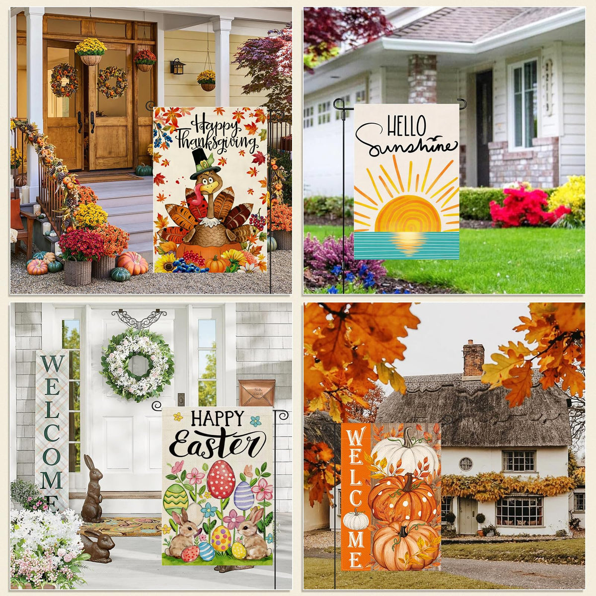 BWFY linen seasonal flags holiday 12x18 versatile year-round decor.