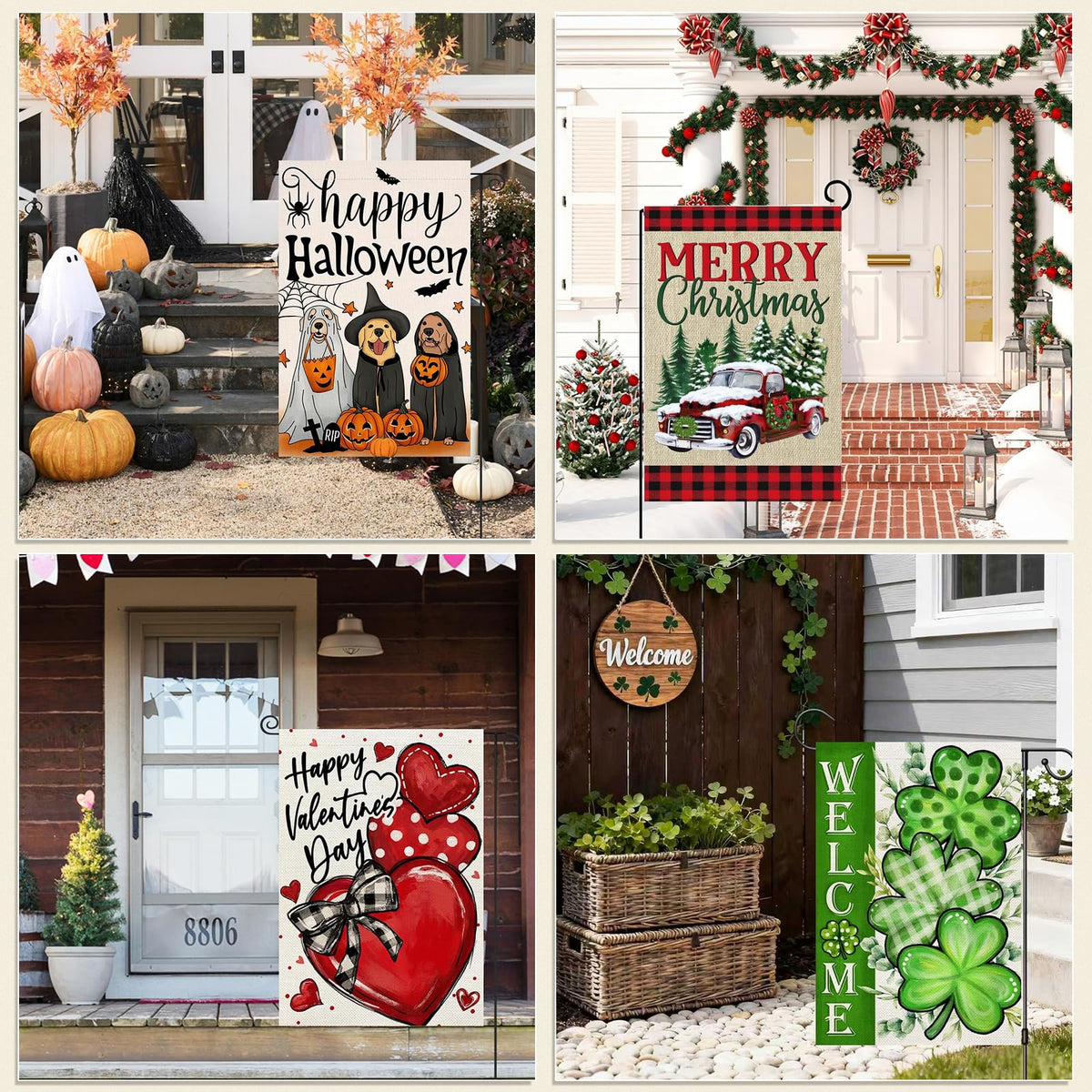 BWFY linen seasonal flags valentines 12x18 celebrate affection outdoors.