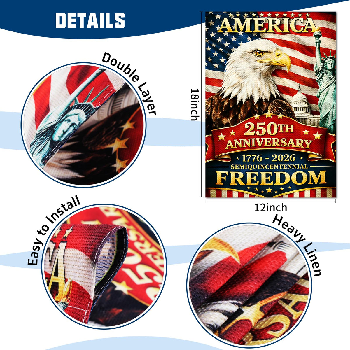 BWFY outdoor flag made of weather-resistant burlap for long-lasting decor