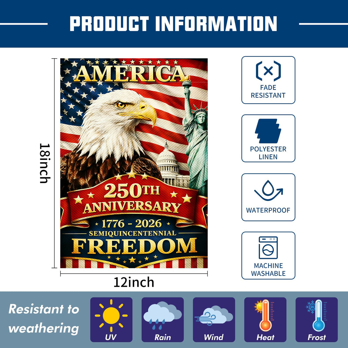 BWFY vibrant print shows bright colors on double-sided 12x18 flag