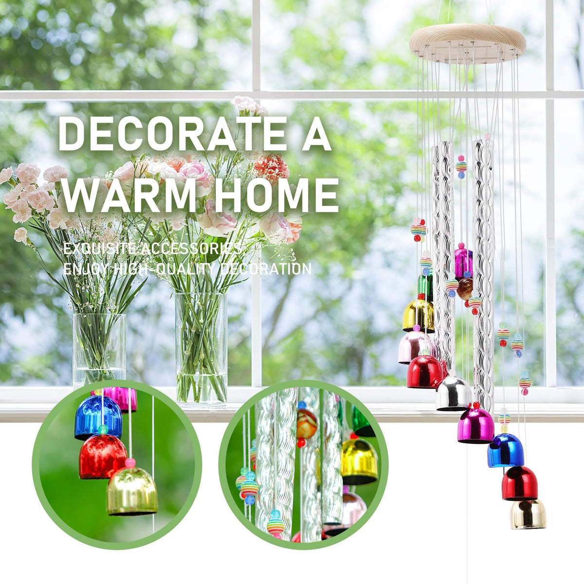 Spiral aluminum wind chime adds elegant patio decor and gentle tones