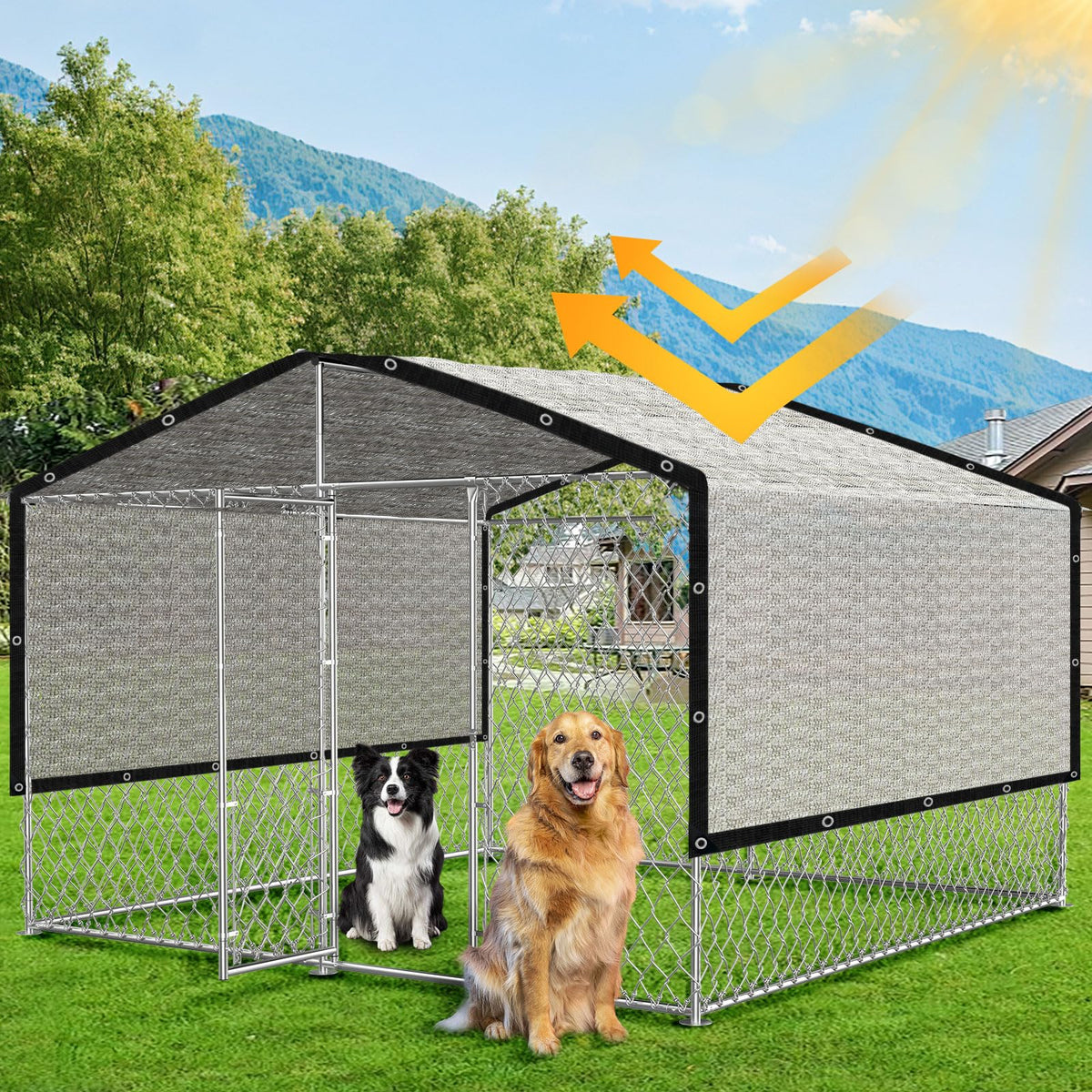 BXAEYIPOR shade cloth offers heat insulation for patios and kennels