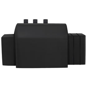 BXDZCOVRRS 8080 grill cover shields Char-Griller from rain on a patio