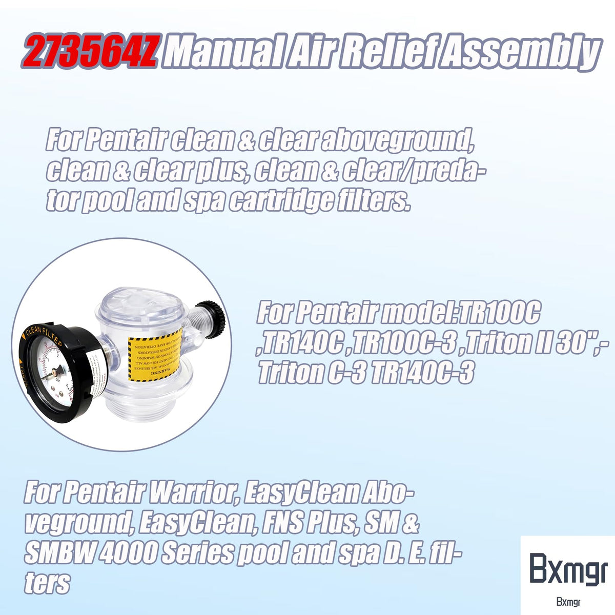 Bxmgr 273564Z one-piece die-cast design offers smooth surface