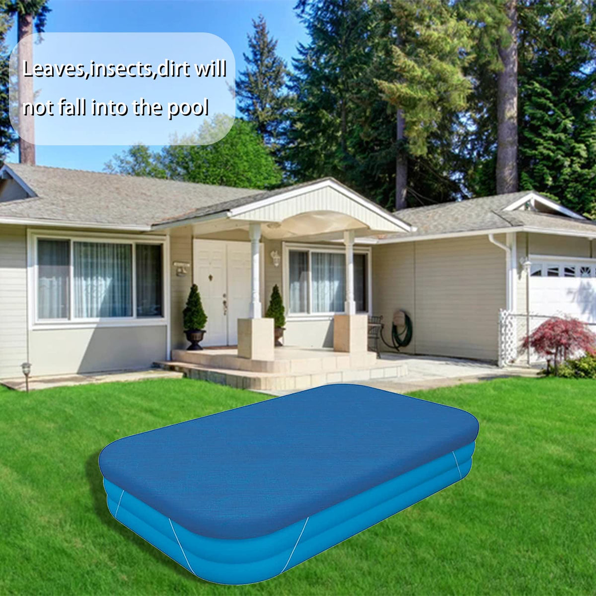 BXXLOOKG pool cover close-up on durable high-density PE material.