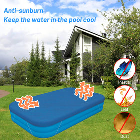 BXXLOOKG pool cover folded for easy storage in garden shed.
