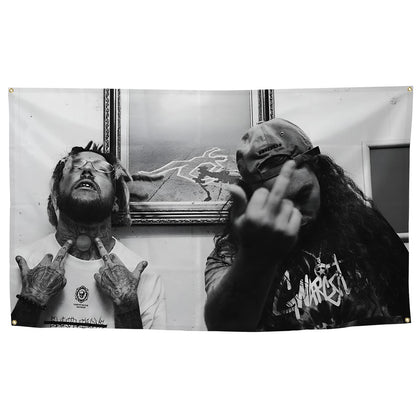BYADKOA Suicide Music Theme flag front view for dorm room decor with vivid colors