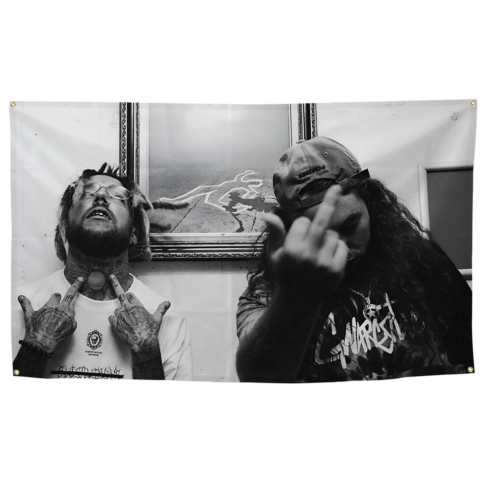 BYADKOA Suicide Music Theme flag front view for dorm room decor with vivid colors