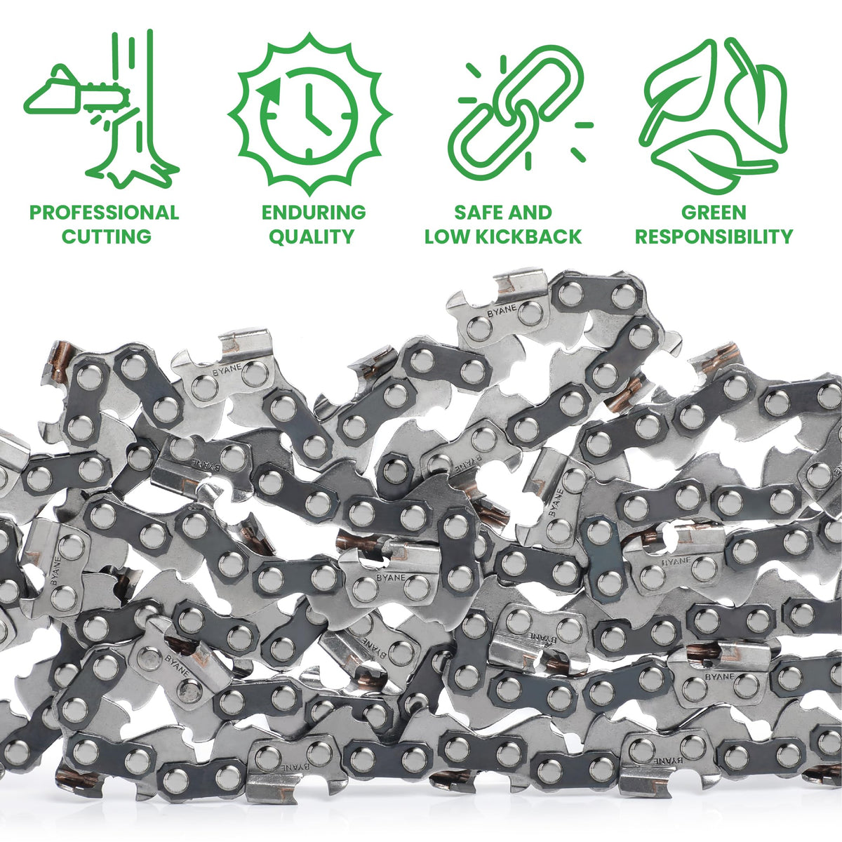 Byane 24inch carbide chainsaw chain works with a 7/32-inch diamond-coated sharpener