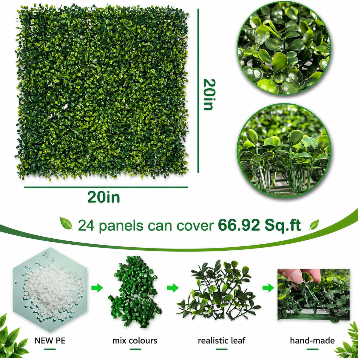 Bybeton boxwood leaves close-up showing dense texture for realistic greenery.