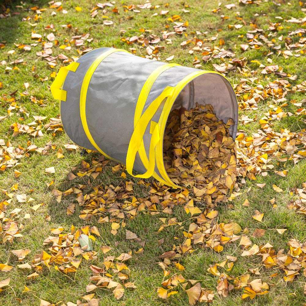 Byhagern 3-pack 30-gallon collapsible trash can with top and bottom handles for easy carrying.