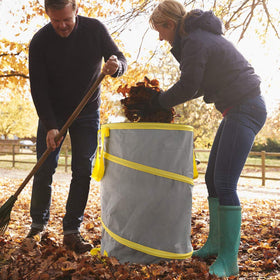 Byhagern 3-pack 30-gallon collapsible trash can pop-out setup for quick deployment.