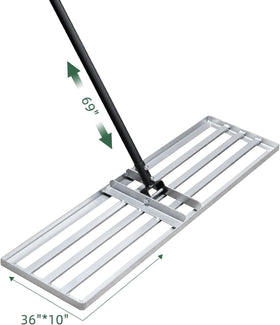 Byhagern Lawn Leveling Rake 69-inch handle reduces bending during yard work