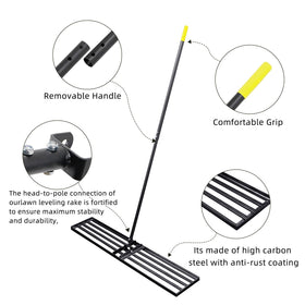 Byhagern high-carbon steel construction resists wear for tough outdoor leveling tasks.