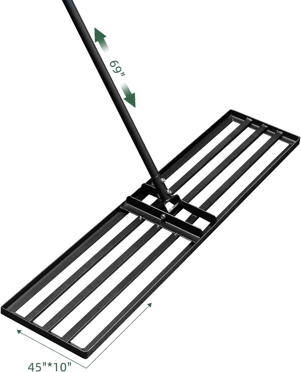 Byhagern lawn leveling rake spreads topsoil evenly for a smoother landscape.