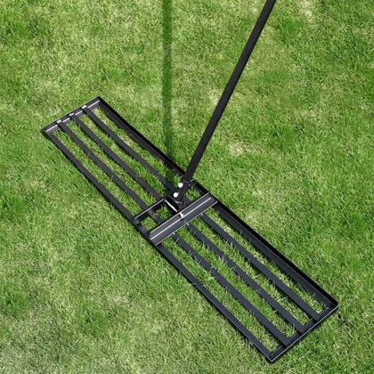 Byhagern professional lawn leveling rake with a 45x10 inch wide head for efficient leveling.